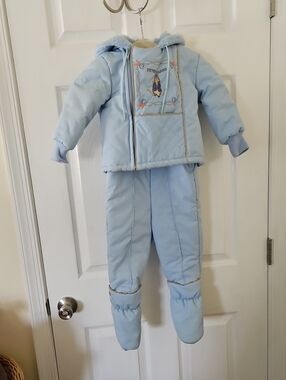 Vintage Quiltex Light Blue Plush Baby Snowpant And Jacket